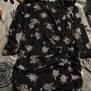 Heartloom Black Floral Midi Dress